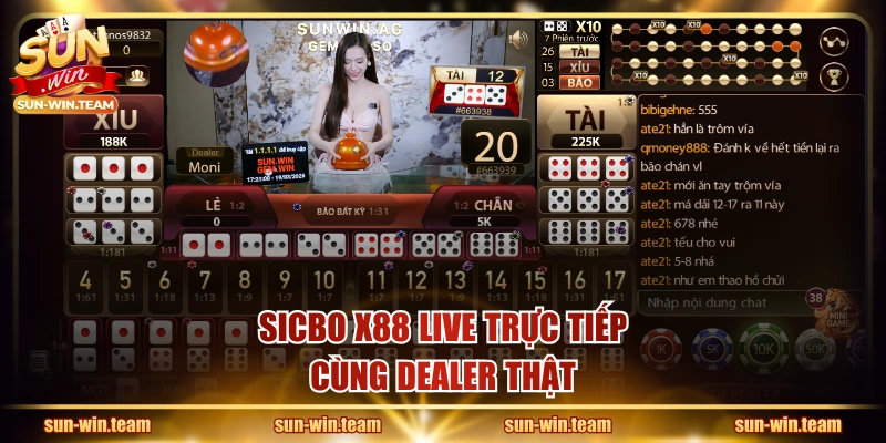 Sicbo X88 live trực tiếp cùng dealer thật
